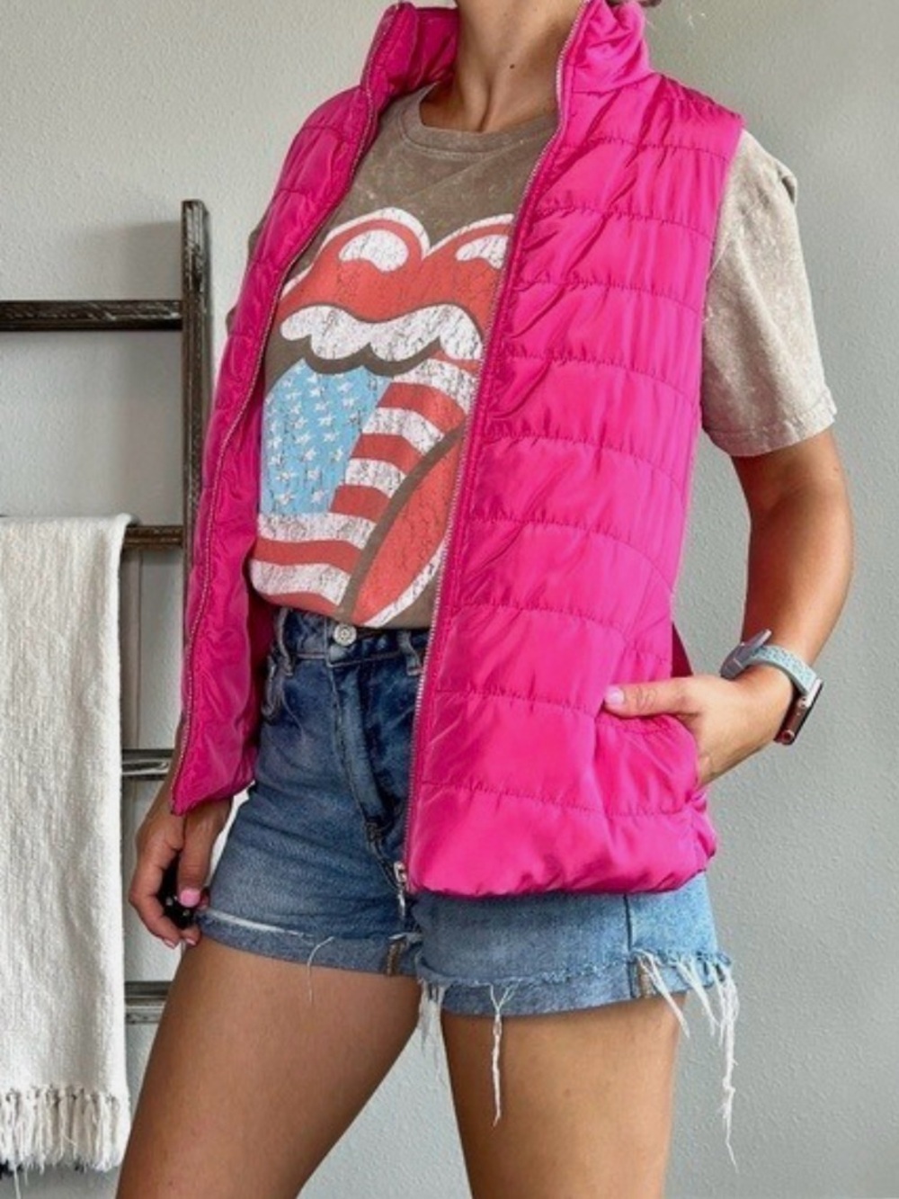 Michael Kors NWT Hot Pink Quilted Puffer Vest - Lightweight Layering  Small